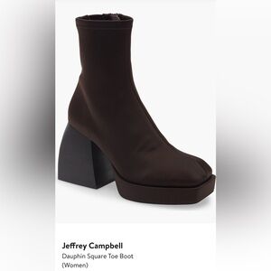 Jeffrey Campbell Brown Dauphin Square Toe Ankle Boots